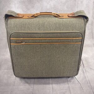 Vintage Hartmann Tweed Collection Wheeled Garment Bag Leather Trim